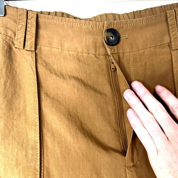 Vince Mid Rise Fluid Cargo Trouser Pants Nile Tan Women's 6 Wide Leg Pockets - Picture 4 of 8